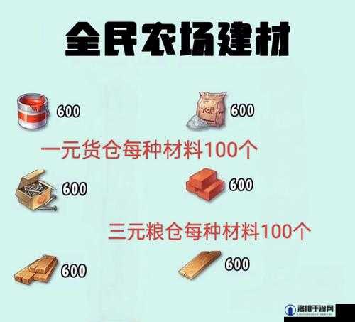 全民农场建筑材料怎么获得