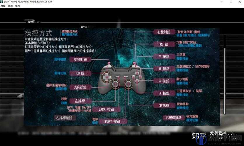 最终幻想13雷霆归来按键操作说明