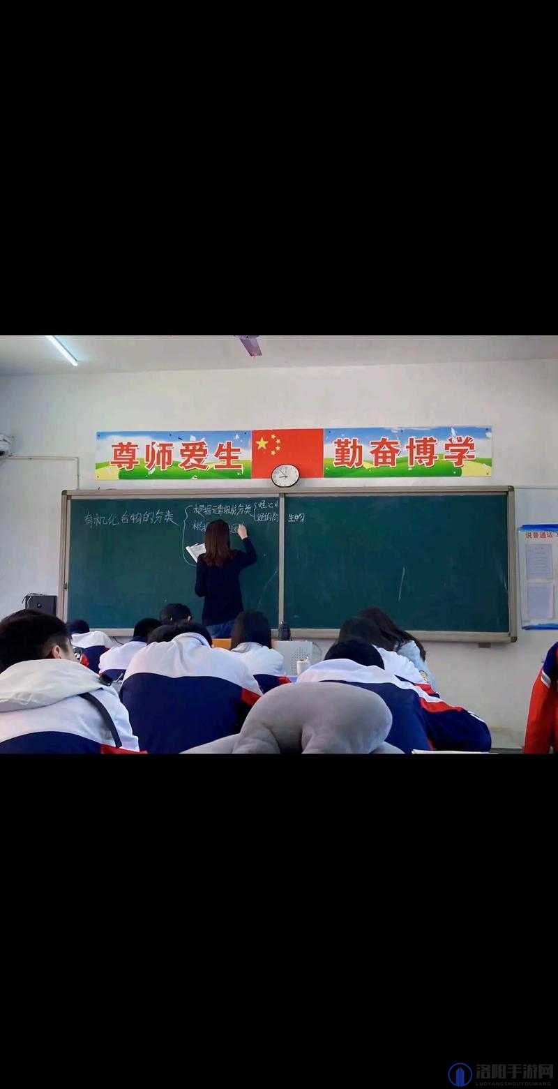 在黑板上书写的老师激情讲课