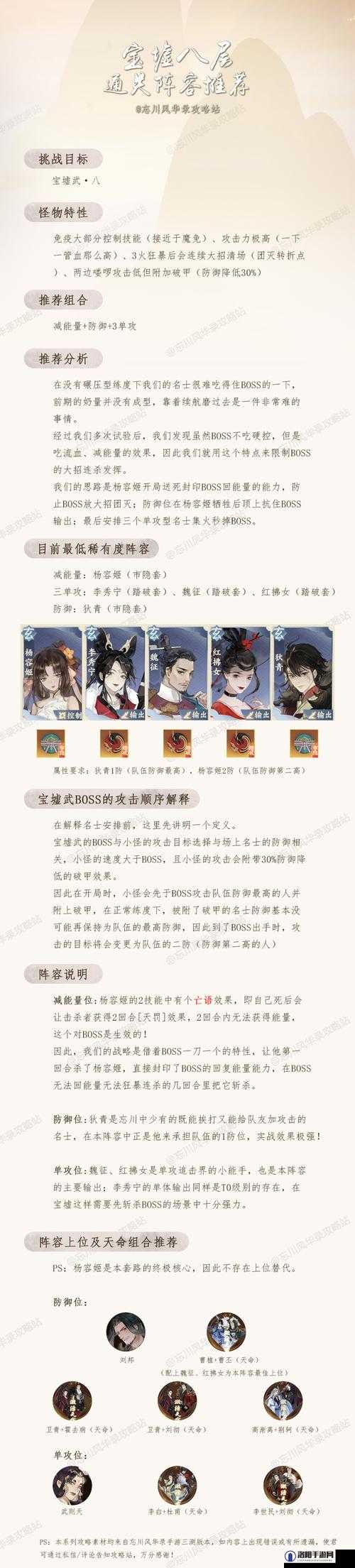 忘川风华录宝墟第八层全攻略，阵容搭配与战术解析
