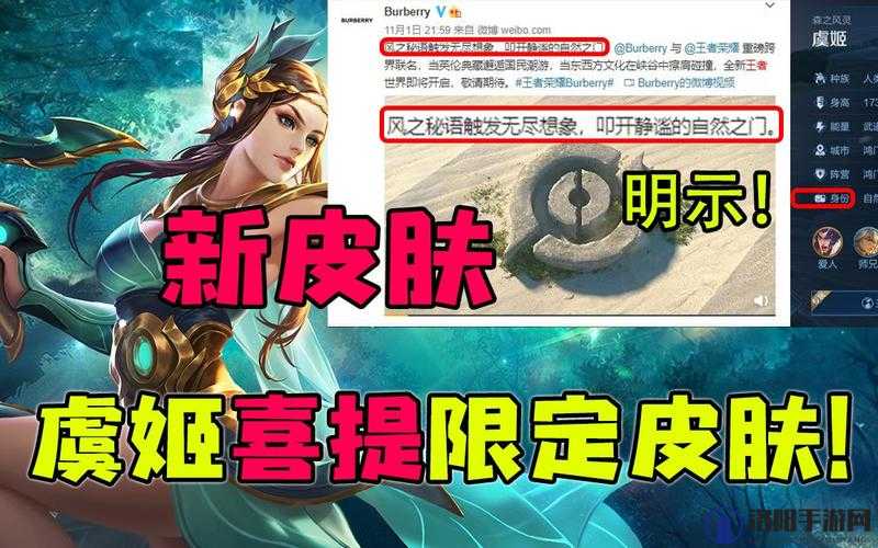 王者荣耀巴宝莉联动英雄是谁 巴宝莉联动皮肤是什么