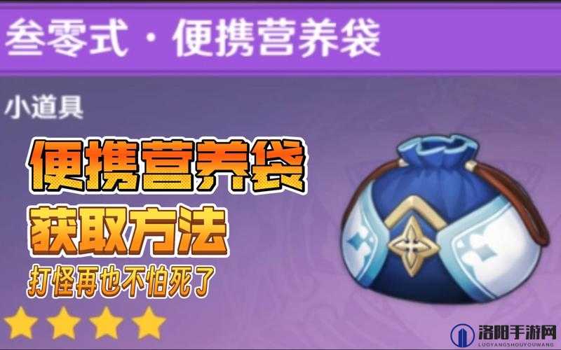 原神便携营养袋怎么用，解锁战斗续航新境界