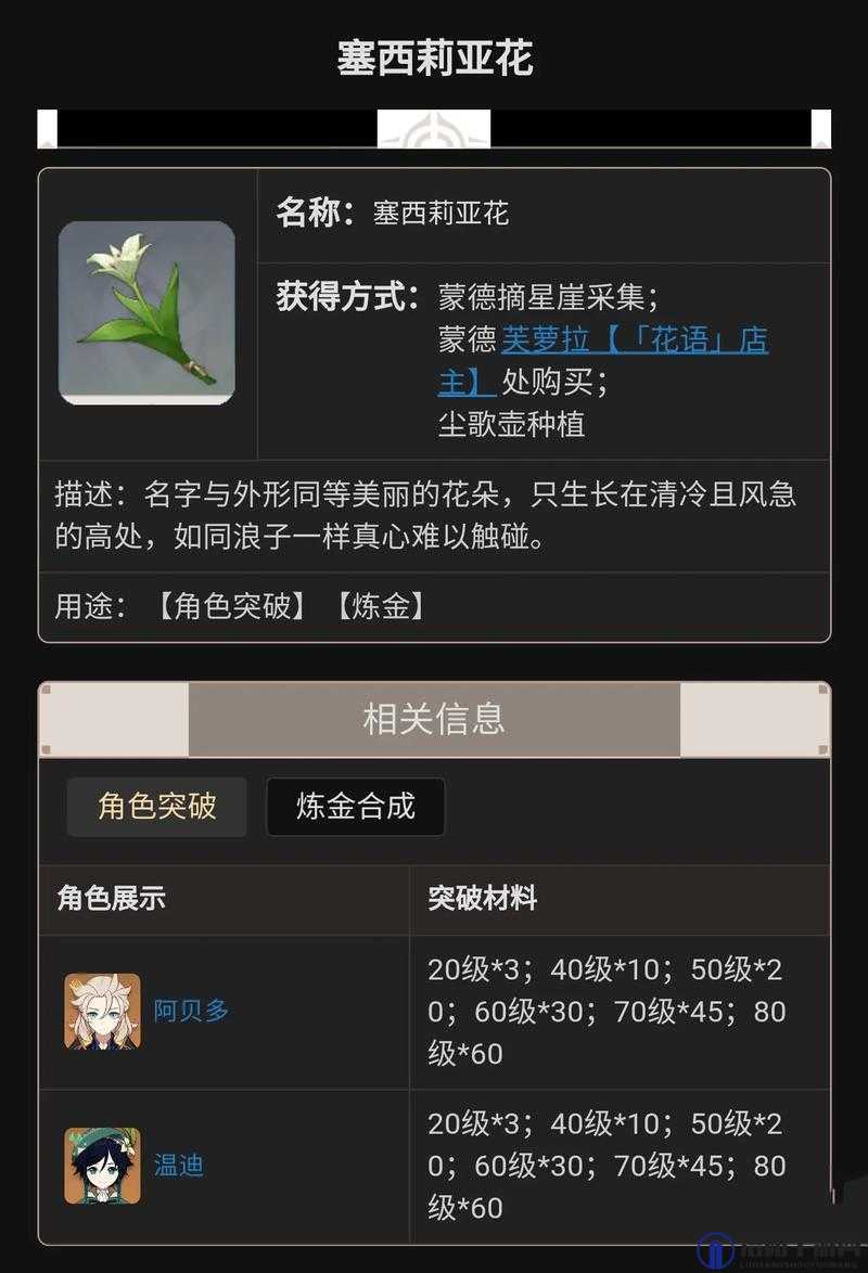 原神探索，塞西莉亚花的秘境之旅