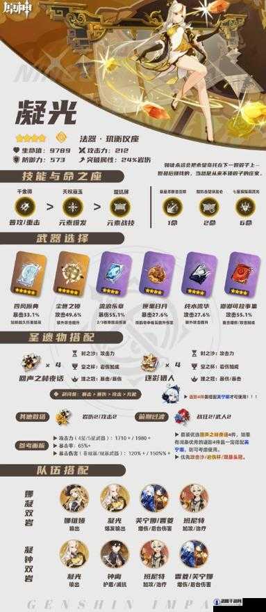 原神凝光好用吗？凝光圣遗物搭配推荐深度解析